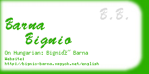 barna bignio business card